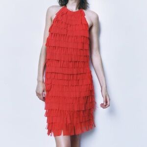 Zara Red Backless Dress